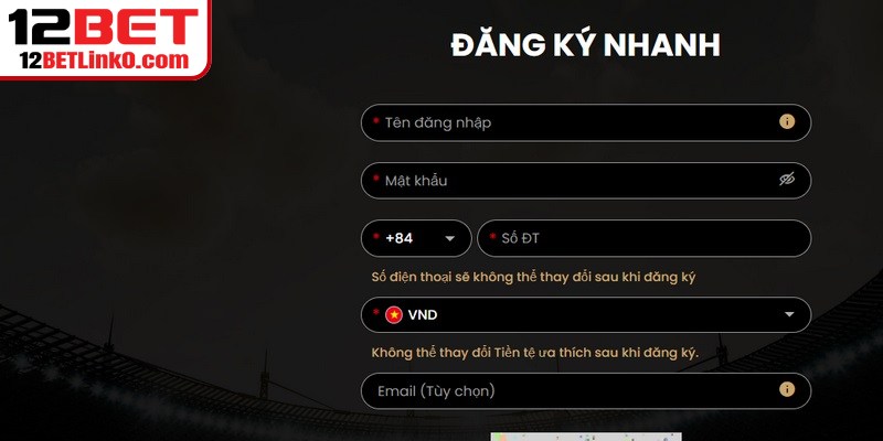 Đăng Ký 12BET - Hướng Dẫn Mở Tài Khoản Nhanh Chóng Đăng Ký 12BET - Hướng Dẫn Mở Tài Khoản Nhanh Chóng