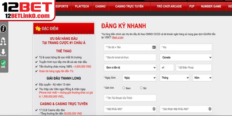 Khuyến Mãi 12BET - Cập Nhật Ưu Đãi Hấp Dẫn Cho Người Chơi