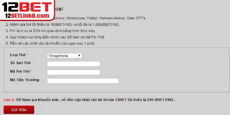 Nạp Tiền 12BET - Tích Hợp Phương Thức Giao Dịch An Toàn Nạp Tiền 12BET - Tích Hợp Phương Thức Giao Dịch An Toàn